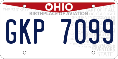 OH license plate GKP7099