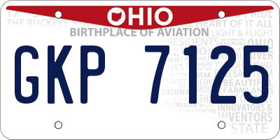 OH license plate GKP7125