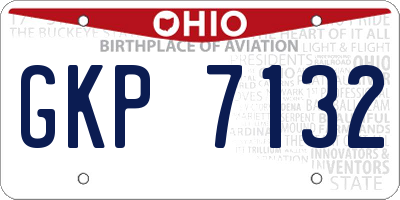 OH license plate GKP7132