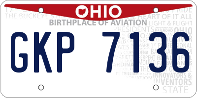 OH license plate GKP7136