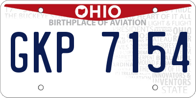 OH license plate GKP7154