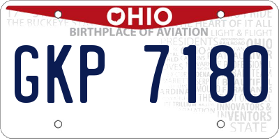 OH license plate GKP7180