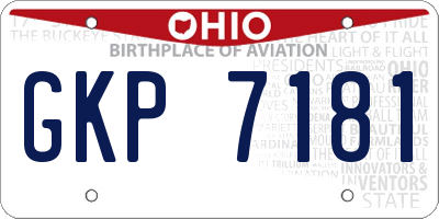 OH license plate GKP7181