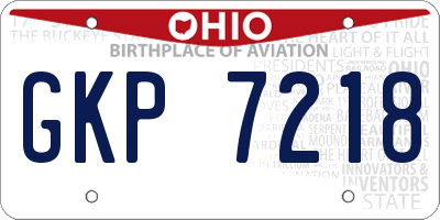 OH license plate GKP7218