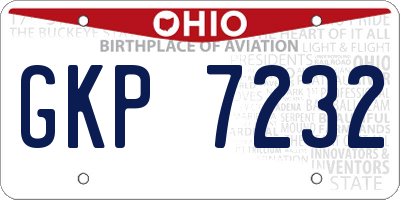 OH license plate GKP7232