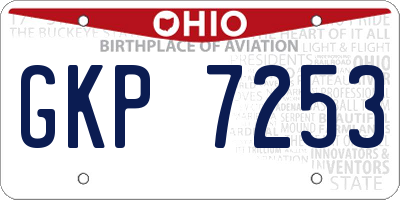 OH license plate GKP7253