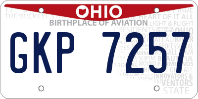 OH license plate GKP7257