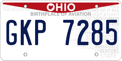 OH license plate GKP7285