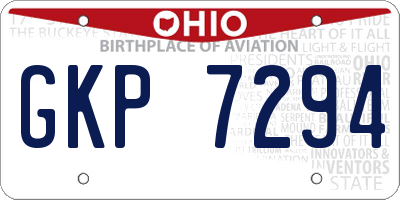 OH license plate GKP7294