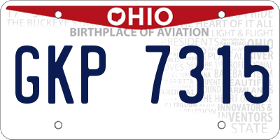 OH license plate GKP7315