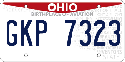 OH license plate GKP7323