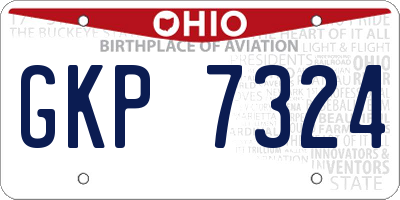 OH license plate GKP7324