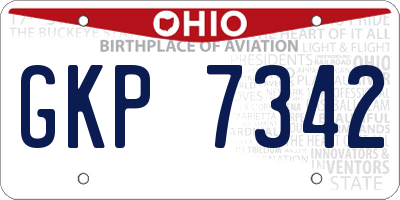 OH license plate GKP7342