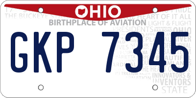 OH license plate GKP7345