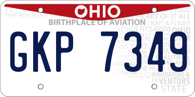 OH license plate GKP7349