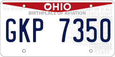 OH license plate GKP7350