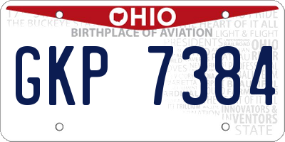 OH license plate GKP7384