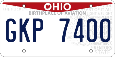 OH license plate GKP7400