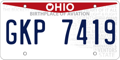OH license plate GKP7419