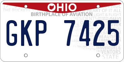 OH license plate GKP7425