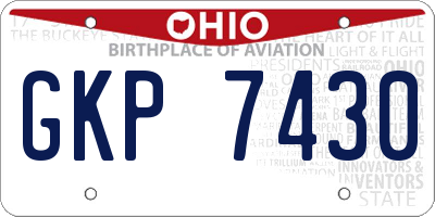 OH license plate GKP7430
