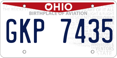 OH license plate GKP7435