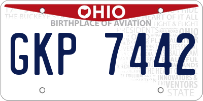 OH license plate GKP7442