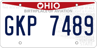 OH license plate GKP7489