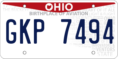 OH license plate GKP7494