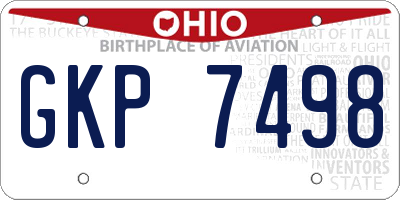 OH license plate GKP7498