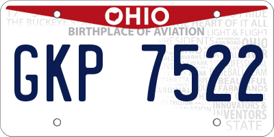 OH license plate GKP7522