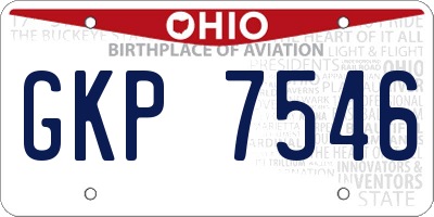 OH license plate GKP7546