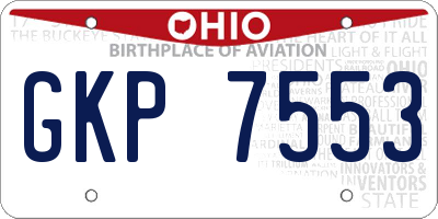 OH license plate GKP7553