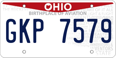 OH license plate GKP7579