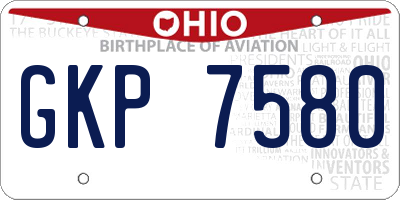 OH license plate GKP7580