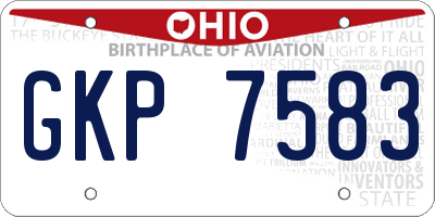 OH license plate GKP7583