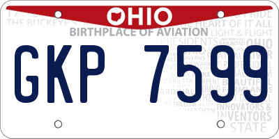 OH license plate GKP7599