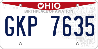 OH license plate GKP7635
