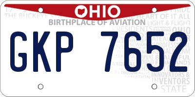 OH license plate GKP7652