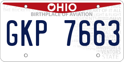 OH license plate GKP7663