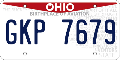 OH license plate GKP7679
