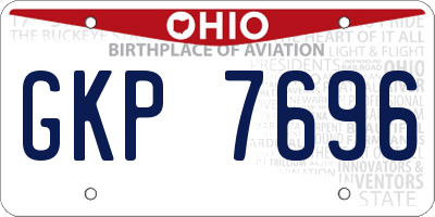 OH license plate GKP7696