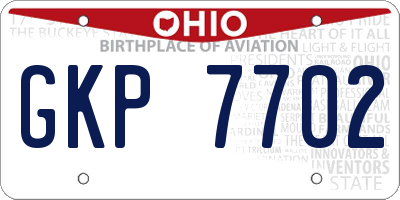 OH license plate GKP7702