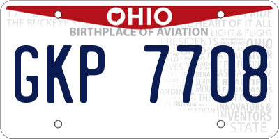 OH license plate GKP7708
