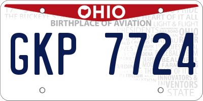 OH license plate GKP7724