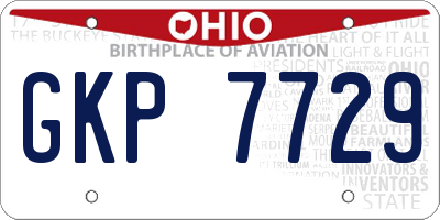 OH license plate GKP7729
