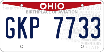OH license plate GKP7733
