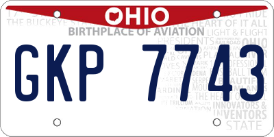 OH license plate GKP7743