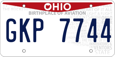 OH license plate GKP7744