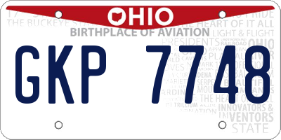 OH license plate GKP7748